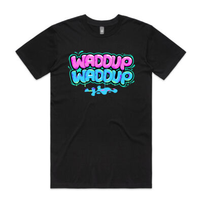 WayneO's Adventures - Waddup Waddup Shirt (Pink & Blue Logo) Thumbnail