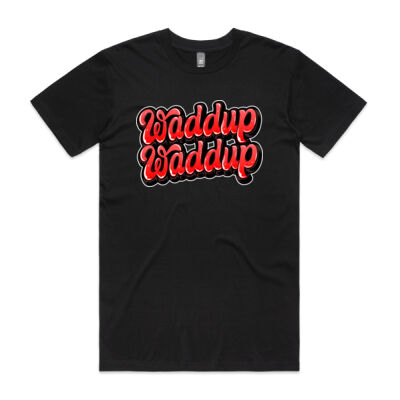 WayneO's Adventures - Waddup Waddup Shirt (Red Logo) Thumbnail