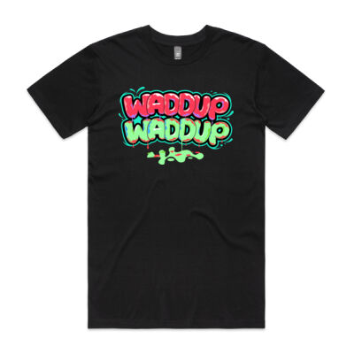 WayneO's Adventures - Waddup Waddup Shirt (Red & Green Logo) Thumbnail
