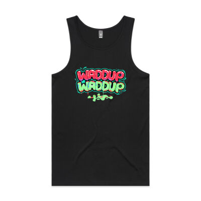 WayneO's Adventures - Waddup Waddup Singlet (Red & Green Logo) Thumbnail